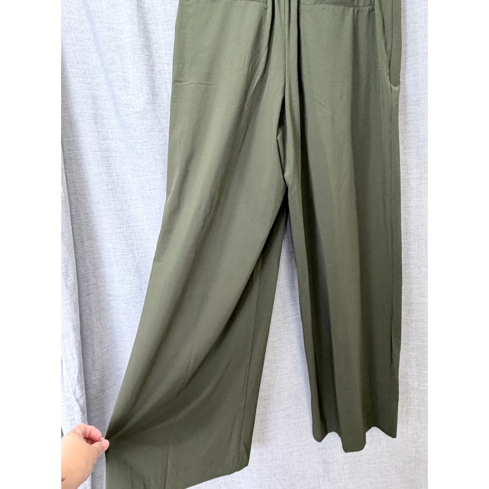 Athleta Green Solid Polyester Brooklyn Womens Wide Leg Pants 10 - Picture 4 of 10